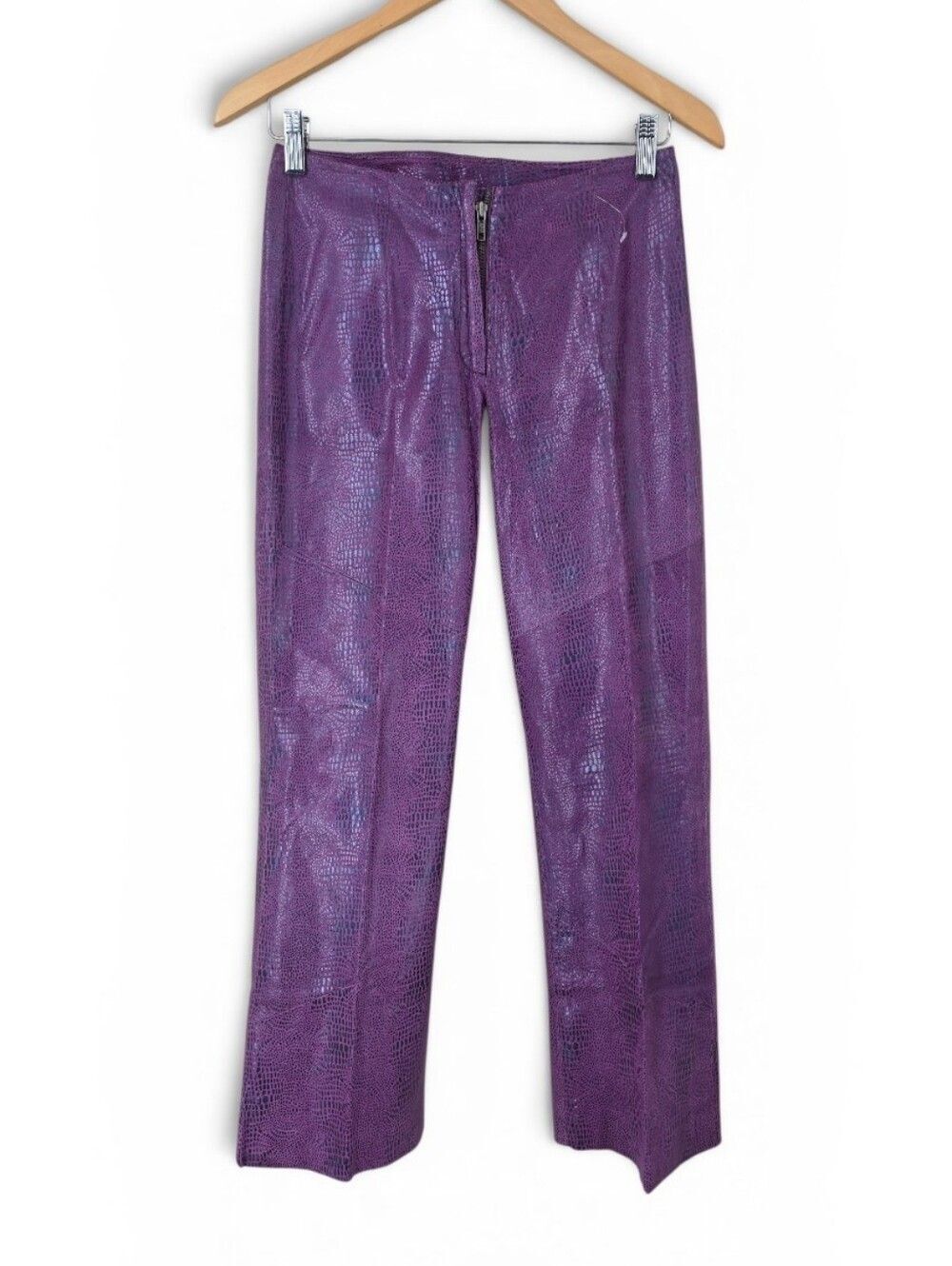 Wilsons Y2K Leather Pants Abstract Reptile Snakeskin Pattern Shimmery